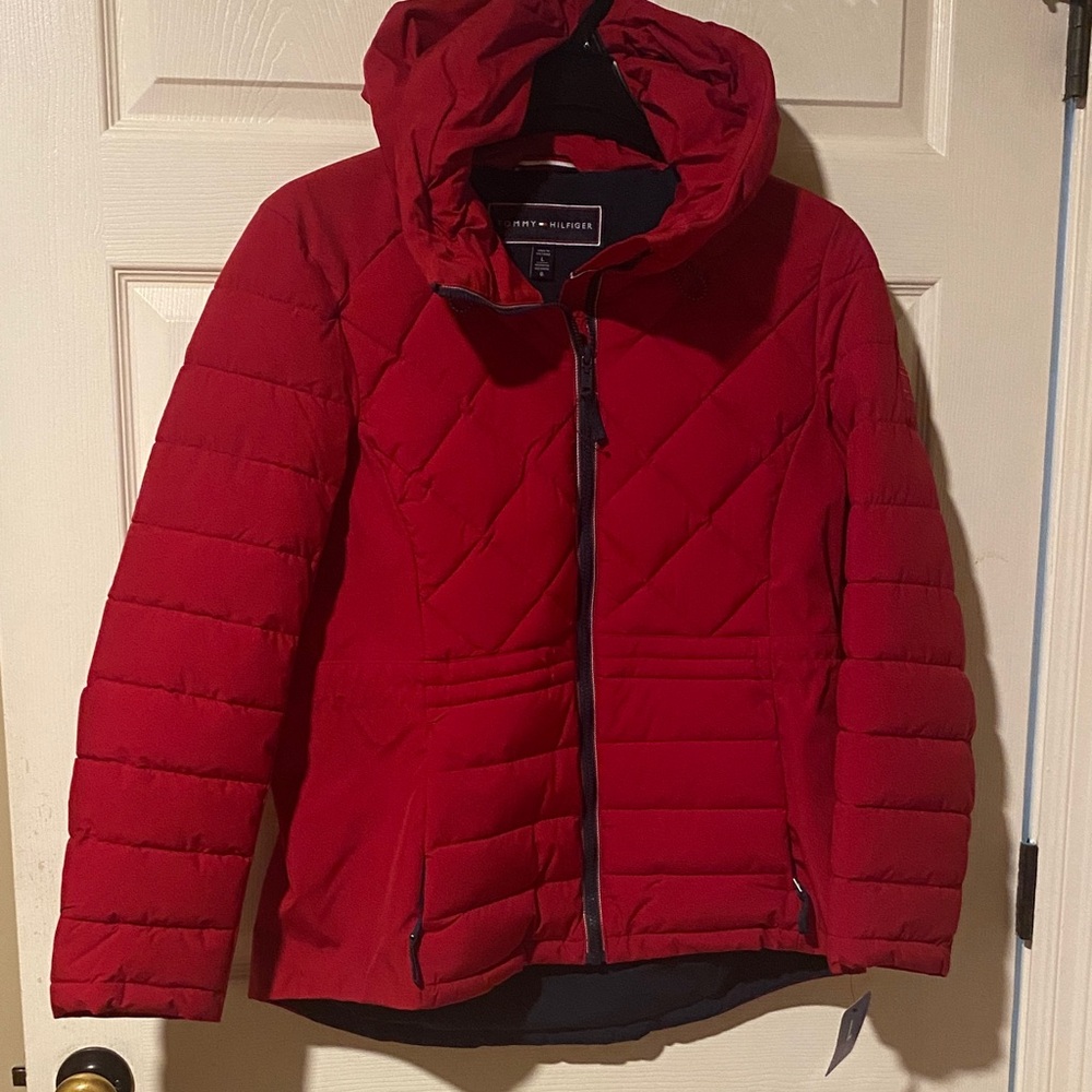 Tommy Hilfiger Women's Red Puffer Jacket